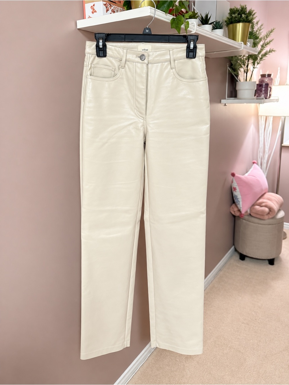 Wilfred Melina Cream High-Rise Straight Leg Pants